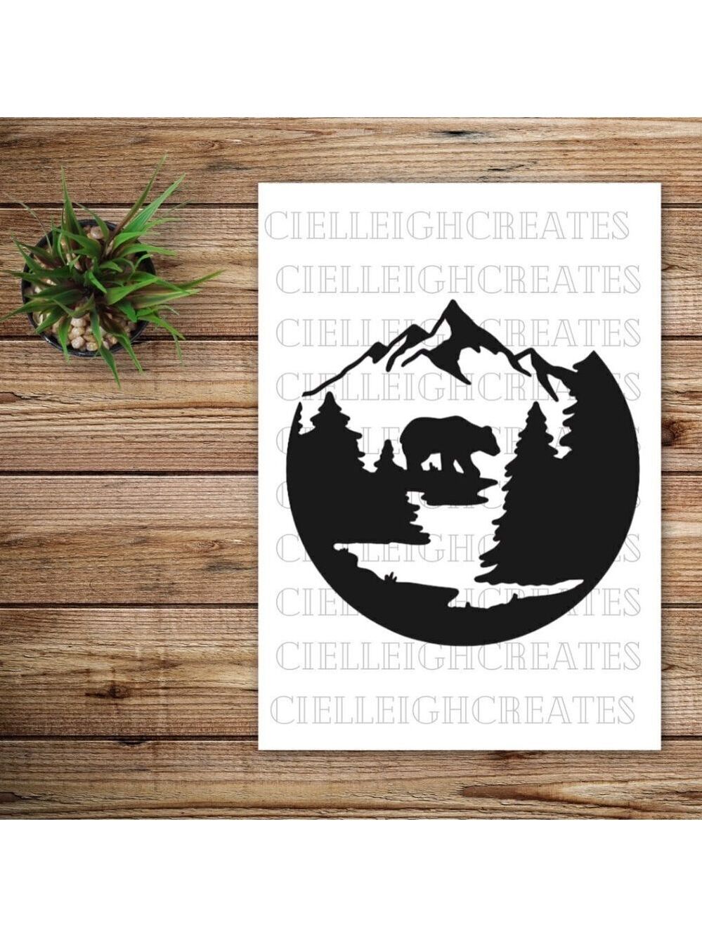 *2 for $20* Bear, forest and mountain vinyl decal Sticker Handcrafted